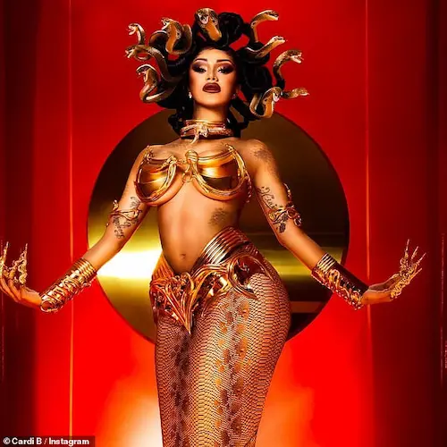 Cardi B as Medusa for Halloween 2020